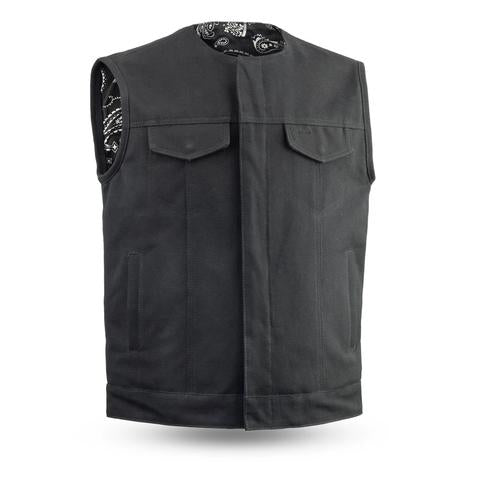 Dynamicleather Fairfax men's vest with a sleek leather finish, featuring a tailored fit and front zipper closure.