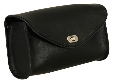 Dynamicleather Rushmore biker bags shown on a motorcycle, featuring durable leather material and functional design for riders.
