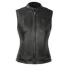 Dynamicleather Warrior Princess leather biker jacket featuring metallic studs and a fitted design on a mannequin.