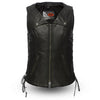 Dynamicleather Jenni men's vest in black leather, stylish sleeveless design with front zipper and adjustable straps.