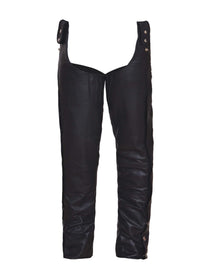 Unisex Premium Leather Beltless Motorcycle Chaps