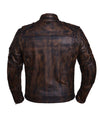 Men's Nevada Brown Ultra Motorcycle Jacket by Dynamicleather, featuring rugged design and durable leather for motorcycle riding.