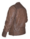 Men's Arizona brown leather motorcycle jacket by DynamicLeather, featuring classic style and premium leather details.