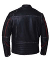 Men's Ultra Motorcycle Jacket by Dynamicleather, black leather jacket with zipper details and padded shoulders, front view.