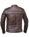 Men's Montana brown leather motorcycle jacket by Dynamicleather, featuring a rugged design and classic style.