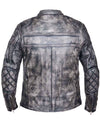 Men's Amarillo Gray leather motorcycle jacket by Dynamicleather, featuring premium leather construction and stylish design.