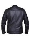 Men's premium leather motorcycle jacket by Dynamicleather, black with front zipper and shoulder epaulets, stylish men's jacket.