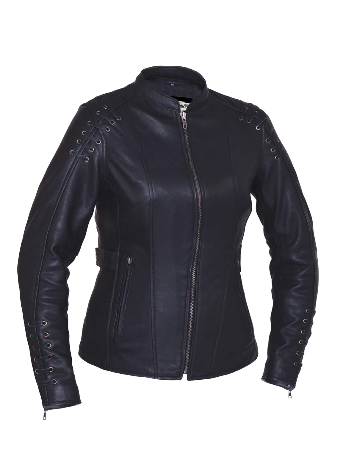 Ladies lambskin leather jacket from Dynamicleather, stylish women’s jacket with a sleek silhouette and smooth leather finish.