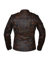 Ladies Nevada Brown Ultra Motorcycle Jacket by Dynamicleather, showing the stylish women's brown leather motorcycle jacket with detailed stitching.