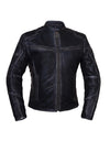 Women’s Ultra Motorcycle Jacket by Dynamicleather, featuring black leather with silver hardware and a fitted design.