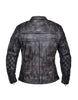 Ladies Amarillo Gray Premium Leather Motorcycle Jacket - HighwayLeather