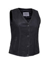 Ladies Durango Gray Ultra Motorcycle Vest by Dynamicleather, showcasing the stylish gray vest with detailed stitching and front zipper.