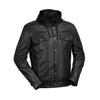 HighwayLeather Axel men's hooded leather jacket with front zipper and adjustable drawstrings, stylish men's jacket for casual wear