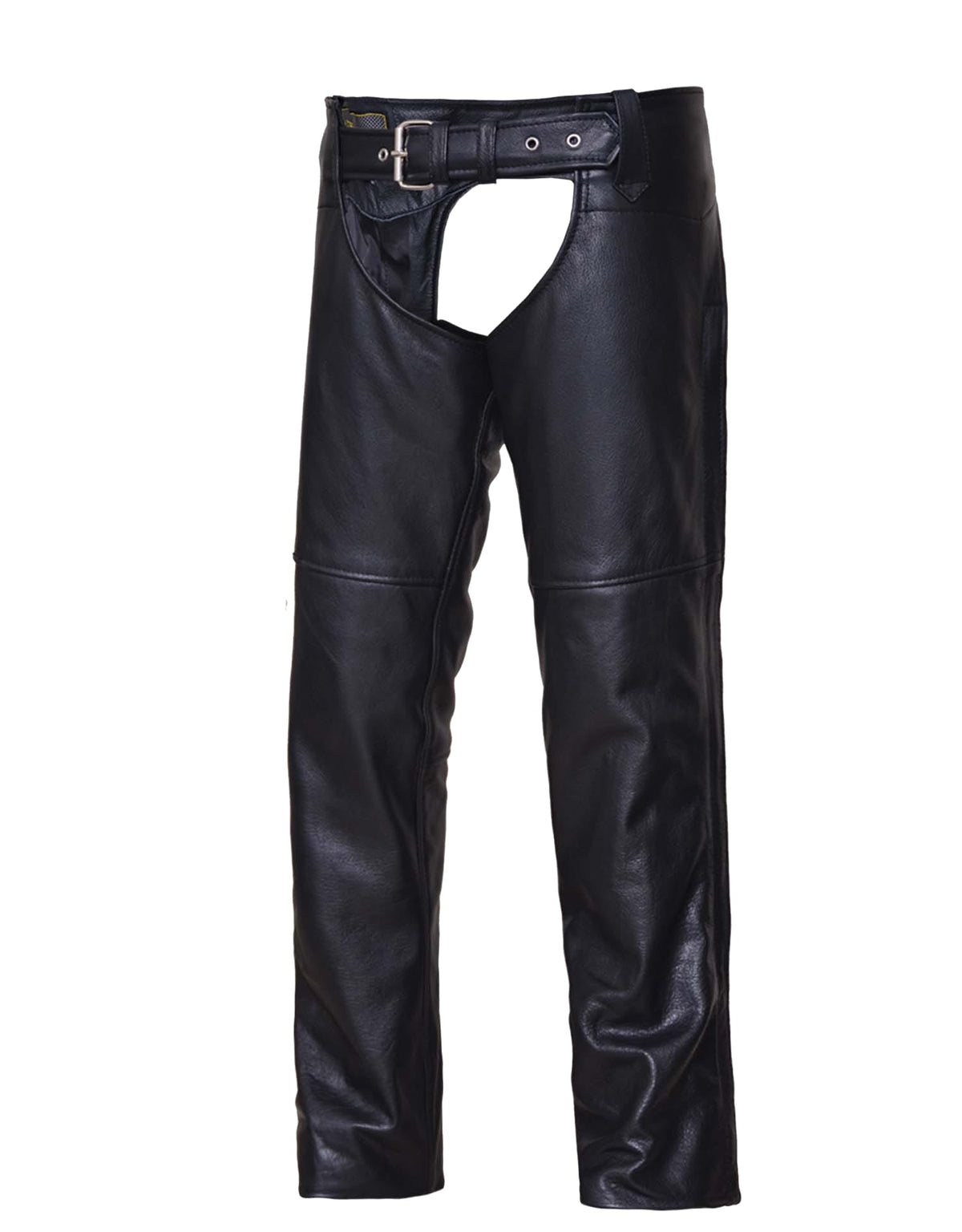 Ladies premium low rise motorcycle chaps by Dynamicleather, featuring durable leather construction and a sleek low-rise fit.