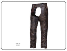 Unisex Montana Brown Premium Leather Motorcycle Chaps