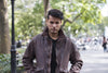HighwayLeather Duke men's leather bomber jacket with ribbed collar and cuffs, stylish men's jacket in black leather.