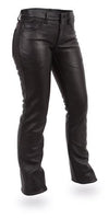 Dynamicleather Smarty Pants chaps in black leather with detailed stitching and adjustable straps for riding comfort.