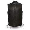 Dynamicleather Venom leather biker vest with studded details and front zipper for a bold, stylish motorcycle look.