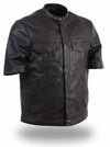 Men's black leather jacket from Dynamicleather's Renegade collection, featuring a sleek design and classic style.