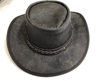 New Vintage Distressed Leather Hat Cowboy Western Style Hat #80130 - HighwayLeather