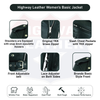 Buffalo Leather Gear women's full-length motorcycle jacket with side lace detail and ammo pocket, stylish and protective riding gear.