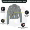 Buffalo Leather Gear women's full-length motorcycle jacket with side lace and ammo pocket, featuring a rugged, stylish design.