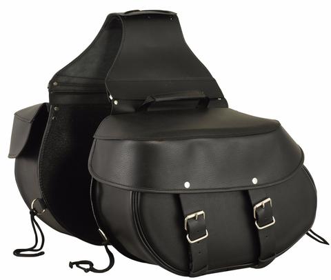 Dynamicleather FIBAG8006 biker bag with rugged leather exterior and adjustable strap, designed for motorcycle riding accessories.