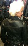 HighwayLeather women's leather shirt jacket with classic collar and button-up front, stylish and durable for casual wear.