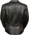 Women’s leather jacket by HighwayLeather featuring braid and studded back detailing, with a fitted silhouette and classic collar.