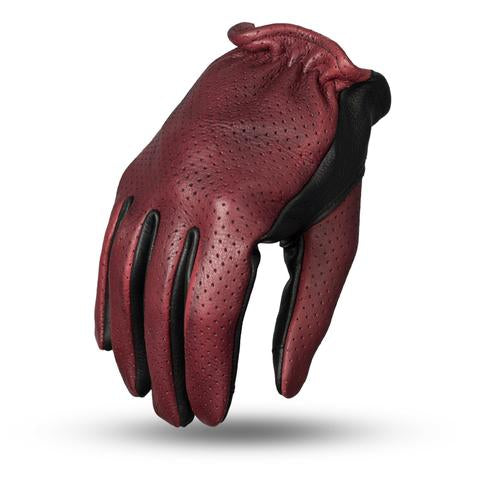 Dynamicleather perforated roper gloves with breathable design and leather construction, showing detailed perforations and wrist closure.