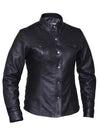 Ladies lightweight leather motorcycle jacket by Dynamicleather, women's premium leather motorcycle shirt with stylish design.