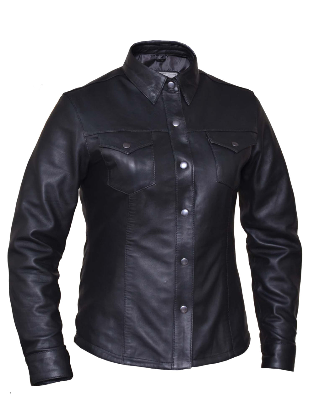 Ladies Premium Lightweight Leather Motorcycle Shirt