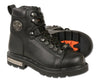 Women's Classic Motorcycle Boots by Dynamicleather featuring black leather design, ankle-height with sturdy soles and buckle accents.