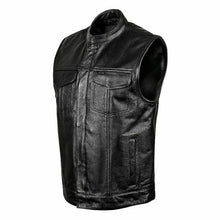 Women’s Basic Motorcycle Side Lace Leather Vest Zipper Pockets