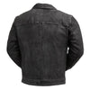 First MFG Austin men's leather jacket, stylish men's jacket with a classic leather design and detailed stitching.