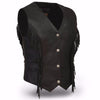 Men's Apache vest by Dynamicleather featuring black leather with detailed stitching and a sleek, fitted design.