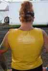 Women’s Yellow Tactical Style Leather Biker Club Vest | HL14945YELLOW