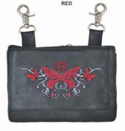 Ladies clip-on bag with shoulder strap in premium cowhide leather, stylish and versatile for everyday use by Dynamicleather.