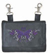 Ladies clip-on shoulder bag in premium cowhide leather, featuring a clip closure and adjustable shoulder strap by Dynamicleather.