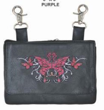 Ladies clip-on bag with shoulder strap in premium cowhide leather by DynamicLeather, featuring a sleek design and durable craftsmanship.