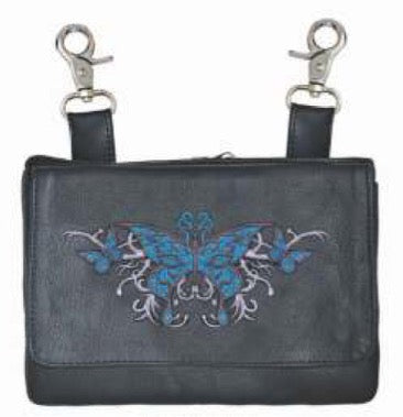 Dynamicleather ladies clip-on bag with shoulder strap, crafted from premium cowhide leather, featuring a compact and stylish design.