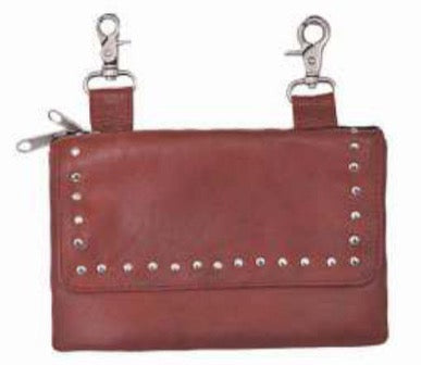 Ladies clip-on bag with shoulder strap in soft lambskin leather, stylish and compact by Dynamicleather.