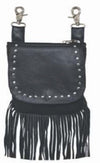 Ladies clip-on bag with shoulder strap in premium cowhide leather by Dynamicleather, featuring a sleek design and high-quality craftsmanship.