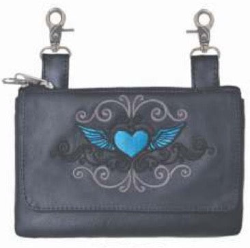 Ladies clip-on shoulder bag in premium cowhide leather, featuring a stylish design and adjustable shoulder strap.