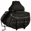 Dynamicleather FIBAG8004 biker bag with rugged leather exterior and adjustable strap, designed for motorcycle riding accessories.