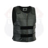 Men’s Black Leather Motorcycle Vest – Tactical Style | HL11643Black