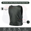 Men’s Black Leather Motorcycle Vest – Tactical Style | HL11643Black