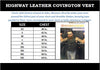 COVINGTON - Men Motorcycle Leather Vest - Gun Pocket, Side Lace, Single panel back, Buffalo Nickle Snaps - HighwayLeather