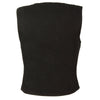 Ladies Zipper Front Denim Vest w/ V Neck Collar - HighwayLeather
