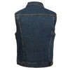 Men's Snap Front Denim Vest w/ Shirt Collar - HighwayLeather